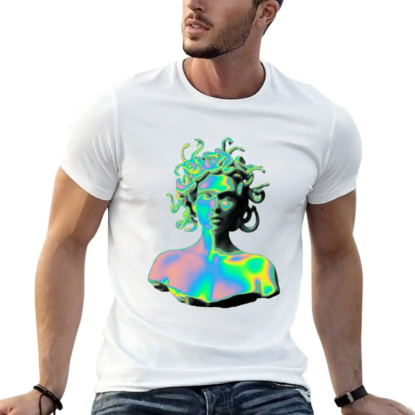 medusa sculpt gorgon T-Shirt vintage anime shirt plus size clothes basketball graphic tees street wear T-shirts for men cotton