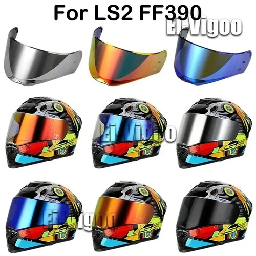 Imagen 1 del producto Para LS2 FF390 Breaker lente de casco de cara completa visera de casco adicional con agujeros de película antiniebla solo para cascos de motocicleta LS2 FF390