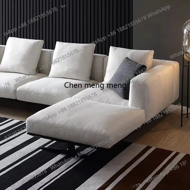 

E136 Modern down medium and large apartment fabric sofa high-end cotton and linen three-person princess
