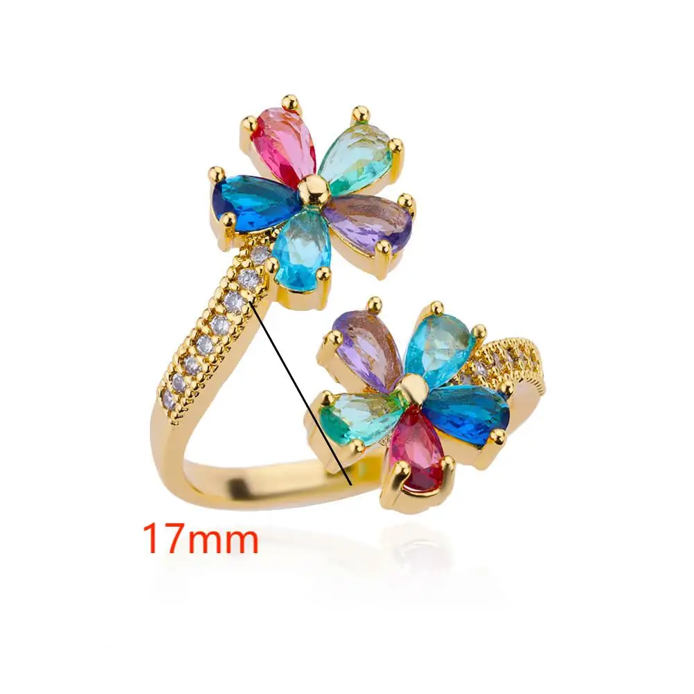 Flower Rings for Women Zircon Opening Stainless Steel Ring 2024 Trend New Wedding Engagement Jewelry Freeshipping Items anillos