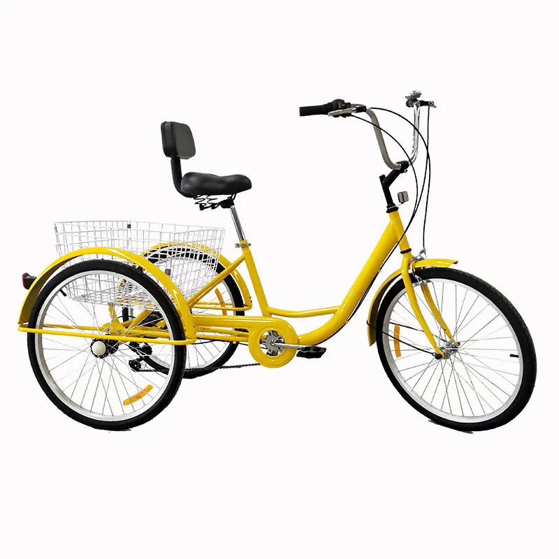 

pedal human tricycle 24-inch elderly variable-speed pedal tricycle