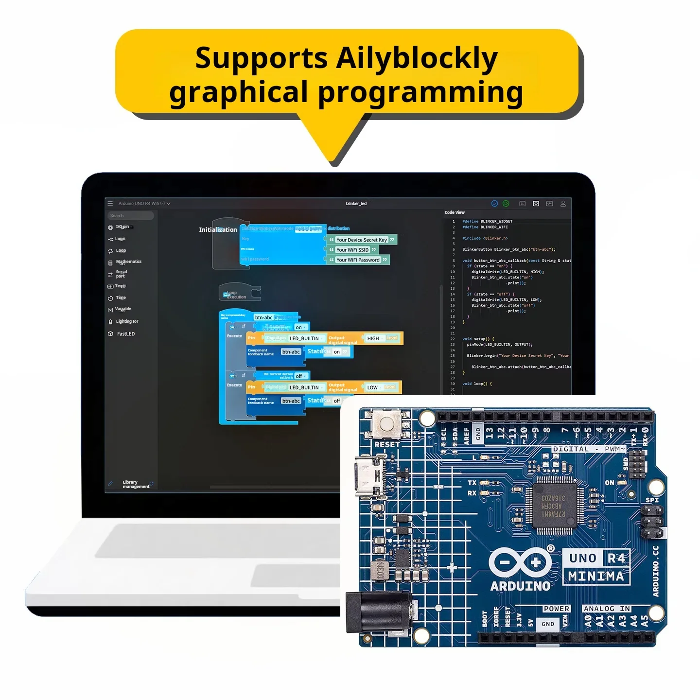 Płytka rozwojowa Arduino UNO R4 WiFi ABX00087 ESP32-S3 Bluetooth RA4M1 ARM Cortex-M4 do IoT i robotyki — zdjęcie produktu 3