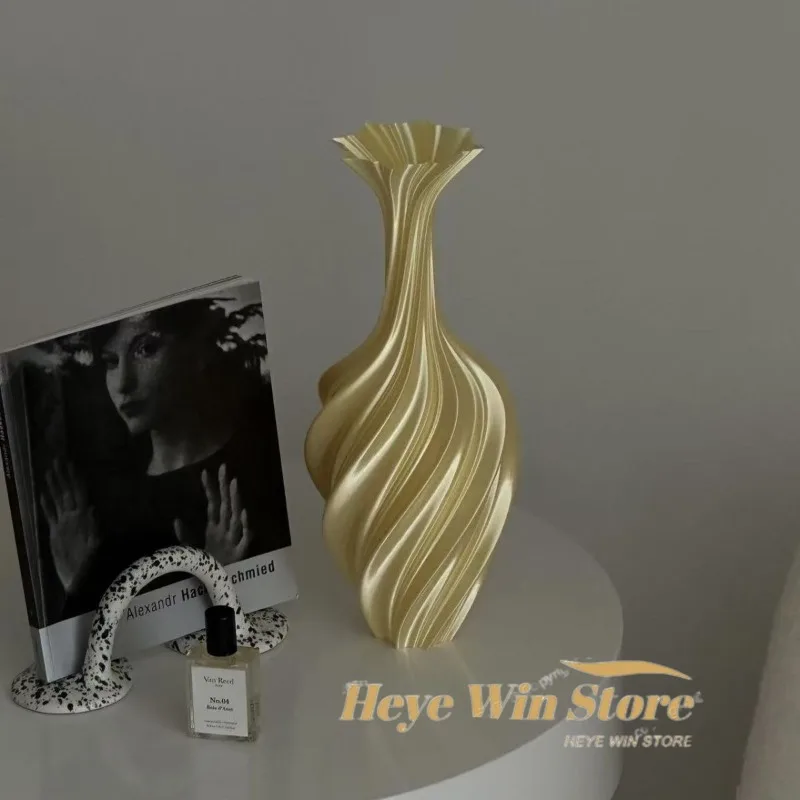 Colorful Silk Twisted Vase New Chinese Style Color Design Retro Glass Vase Spiral Irregular