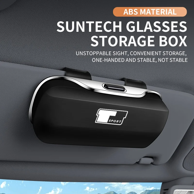

For Car T Sport Logo Toyota 86 CHR SUPRA Corolla Prius YARiS Hilux Camry RAV4 Accessories Car Visor Sunglasses Car Glasses Case