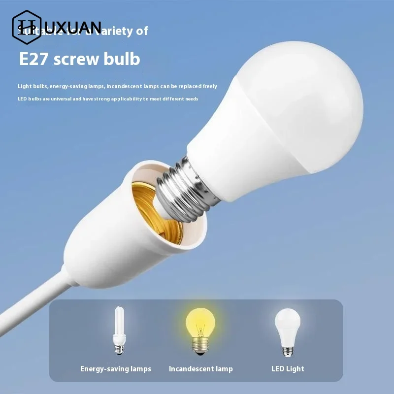 1PC US Plug To E27 Lamp Base Conversion Led Light Wall Flexible Lamp Holder Converter With Switch Led Head Bulb Socket