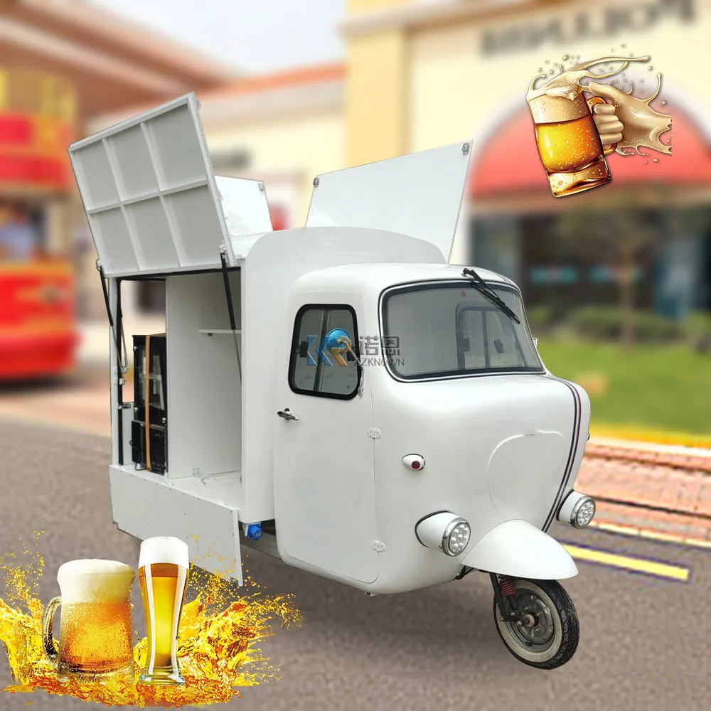 Fast Food Truck with Full Kitchen Electric Ape Tricycle Food Cart CE DOT Approved Customized Beer Snack Venidng Van