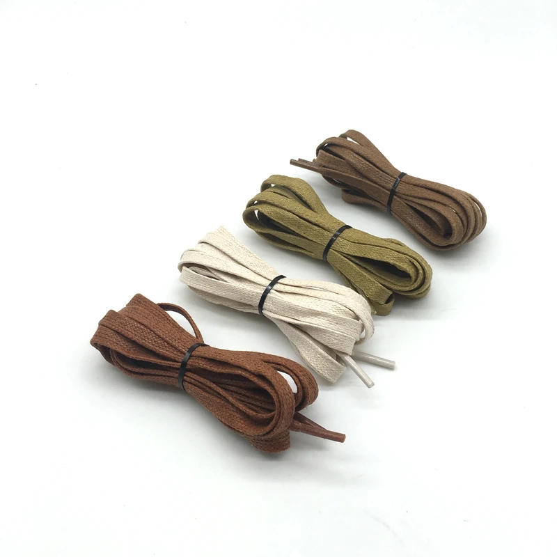 1 Paar gewachste flache Schnürsenkel aus Leder, wasserdicht, Freizeitschuhe, Schnürsenkel, Unisex, Stiefel, Schnürsenkel, Länge 60, 80, 100, 120, 140, 160, 180 cm, P3 – Detail 2