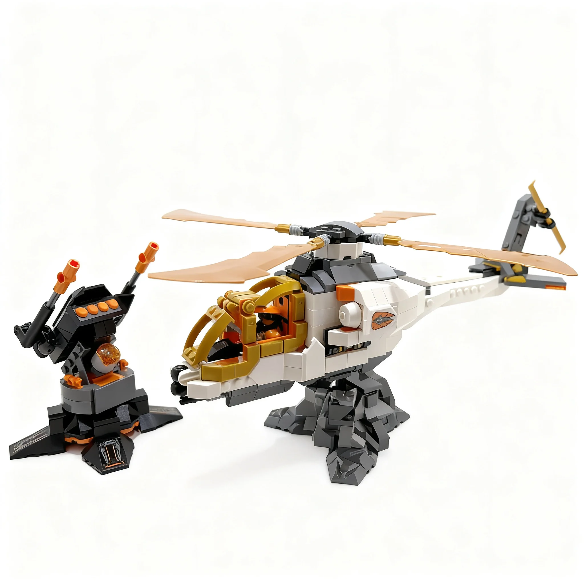 662pcs MOC Ninjia Helicopter Strike Model Building Blocks Christmas Gift Toys DIY Assemble Display Collection Creative Education