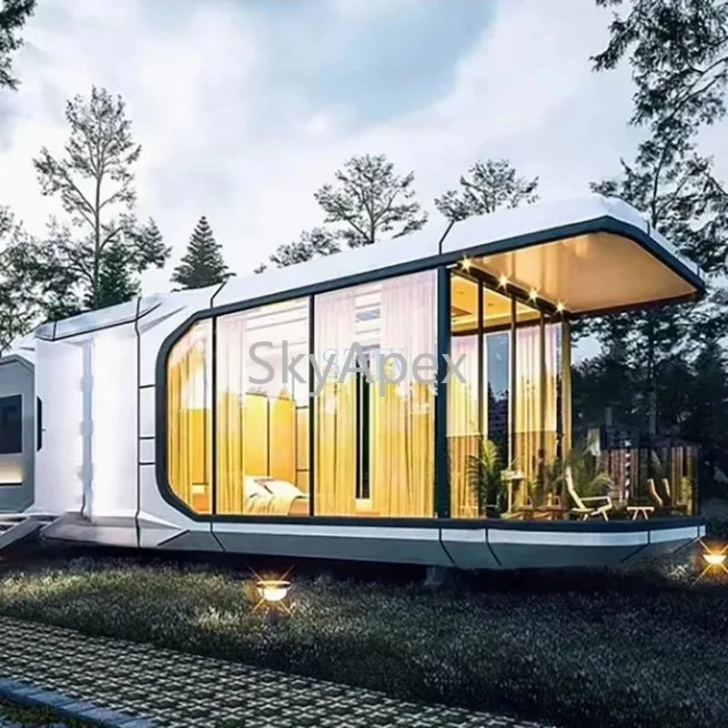 التكنولوجيا الحديثة المنزل الذكي كبسولة البيت الجاهزة الفضاء المقصورة فيلا مكتب مستودع الصلب المجلفن عزل مزدوج