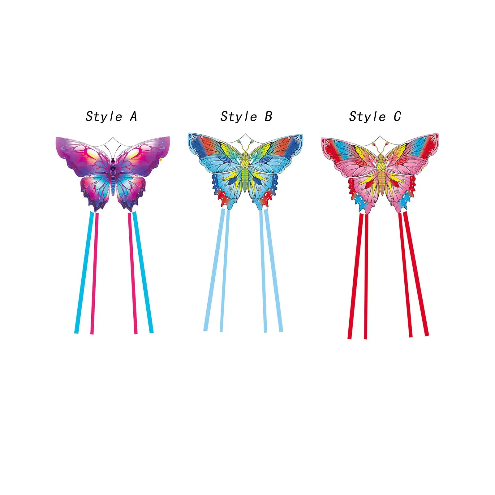 Huge Kite Easy Flying Colorful Single Line Butterfly Shape Eye Catching Sports Kite for Props Outdoor Toy Lawn Yard Holiday