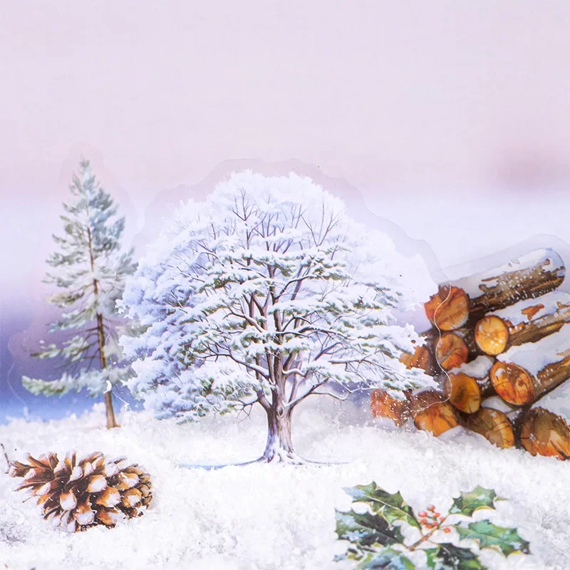 1pack Four Seasons Botanical Paper 50 Sheets European Tree Landscape Designs Nature Journaling Decoupage Projects