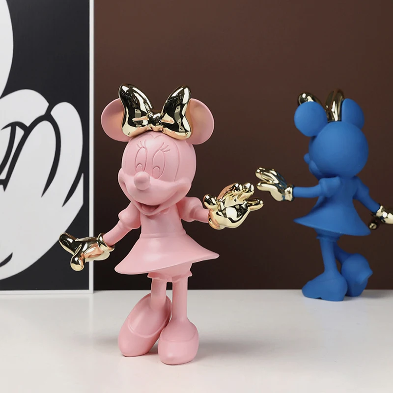 Fashion Welcome Minnie Mouse Action Figure Mickey Statue Collection Advanced Room Decoration Simple Modern Ornaments Model Toys