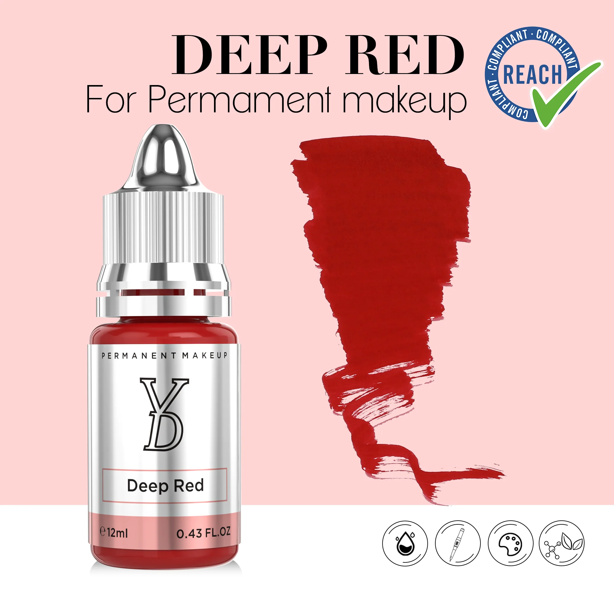 DEEP RED-YD 12ML Permanent Makeup Tattoo Ink Professional Microblading Pigments Tattoo Ink Beauty Paints Makeup Tattoo Supplies