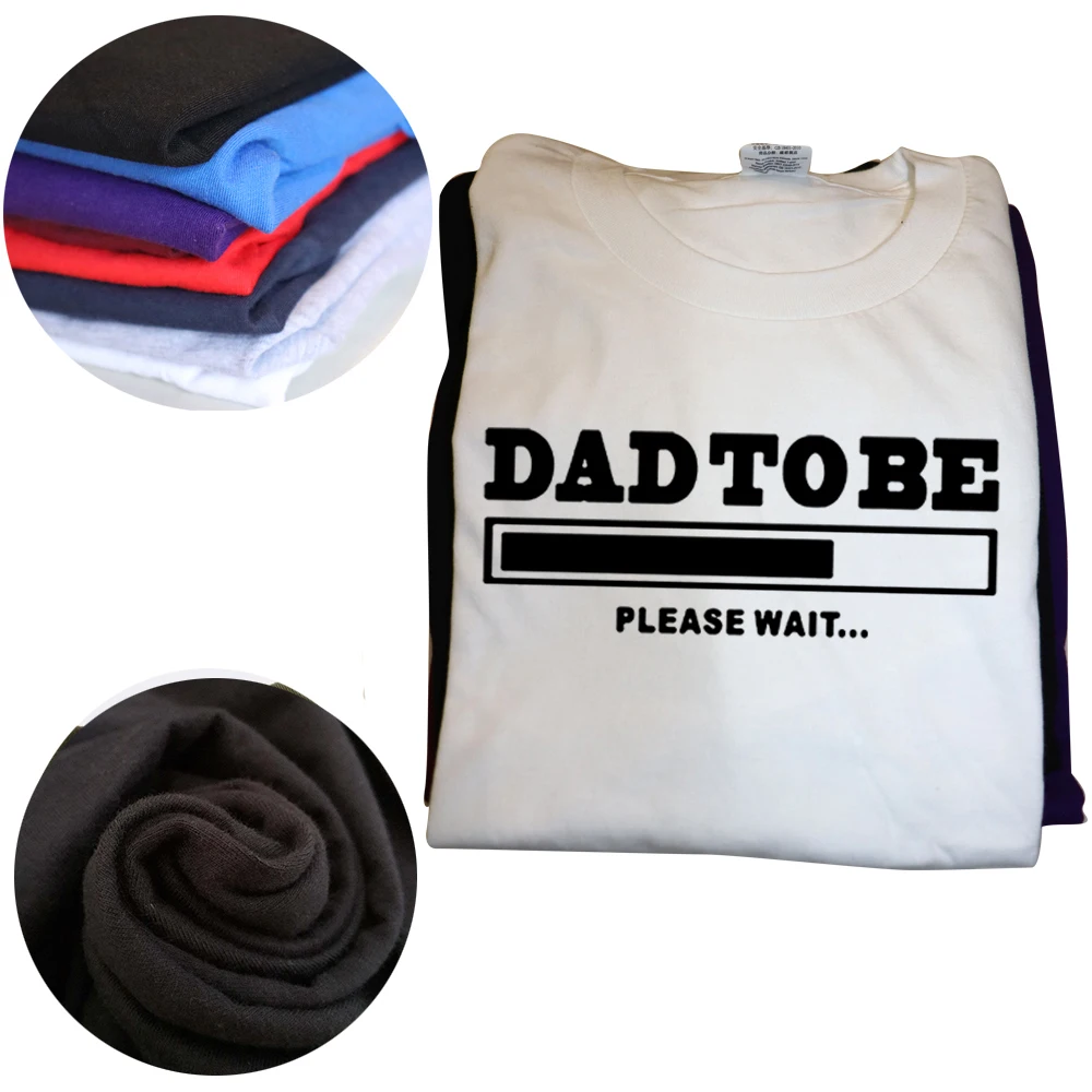 Summer New Dad To Be Funny Expecting Baby Loading T Shirts Short Sleeve O Neck Fashion Cotton Male Father Daddy Papa T-shirts
