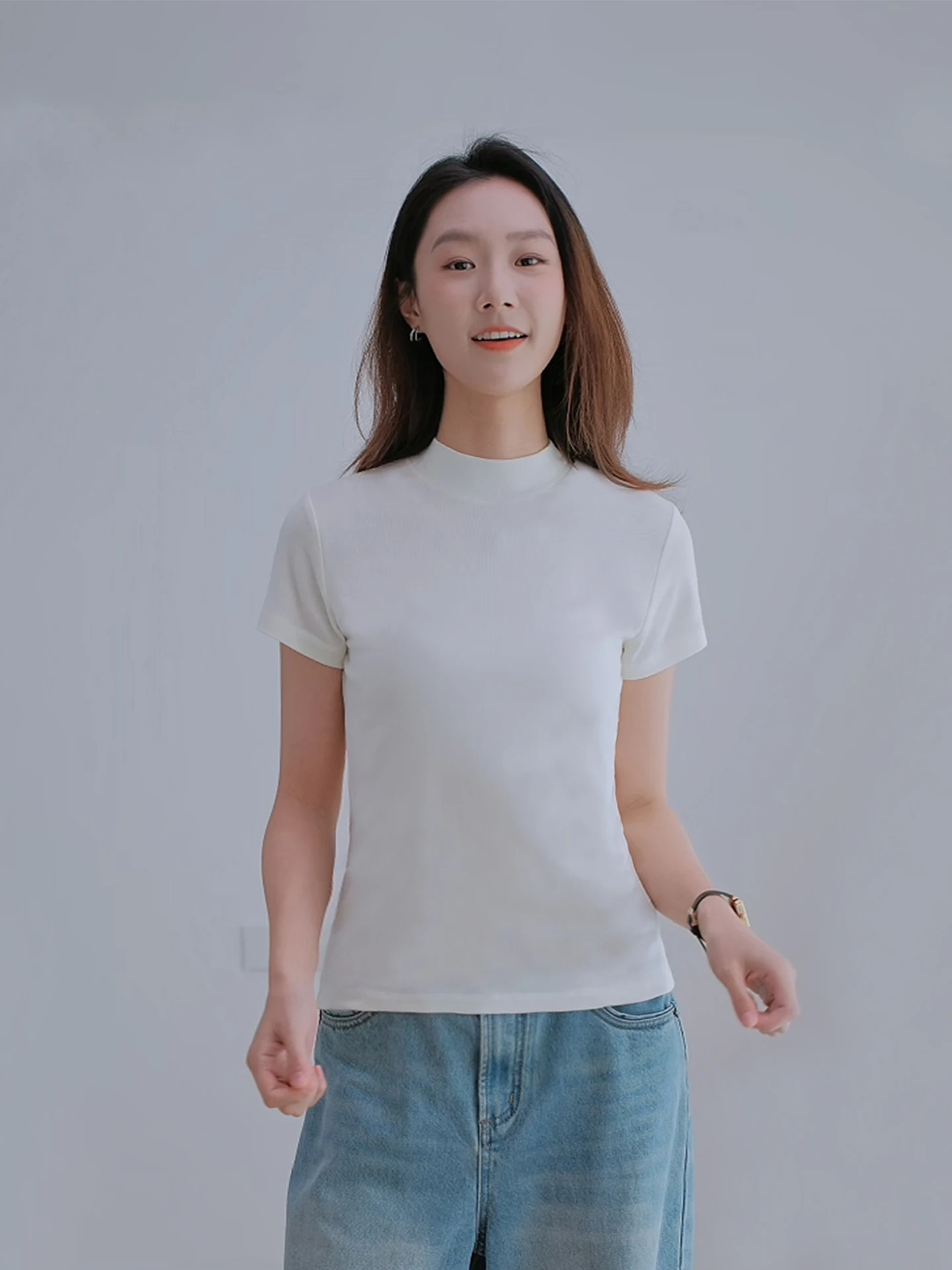 

Leryl Acetate Lyocell Wool f High Ne T-irt Women ort Sve Lightweight Breathable Slim Fit Inner Wear Base irt Top