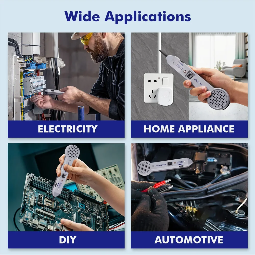 Tone Generator Kit Wire Tracer Circuit Tester Tone Tracing Probe Kit 200EP High Accuracy Cable Tester Line Finder Toner