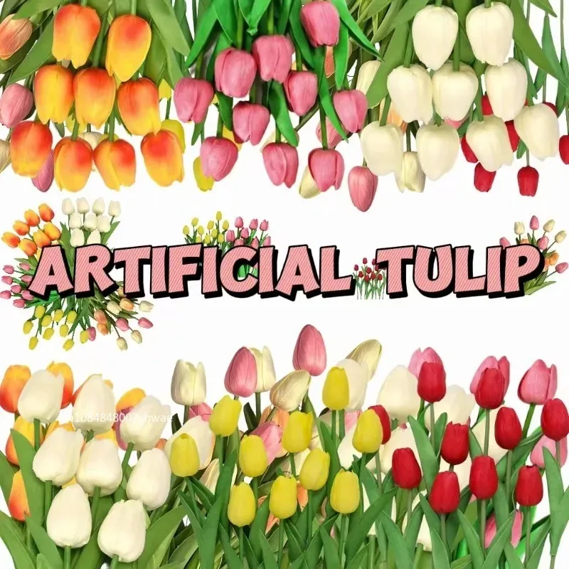 5-30Pcs Artificial Tulip Realistic Touch For Christmas Wedding Birthday Vase Home Decor Garden Mother's Day Bouquet