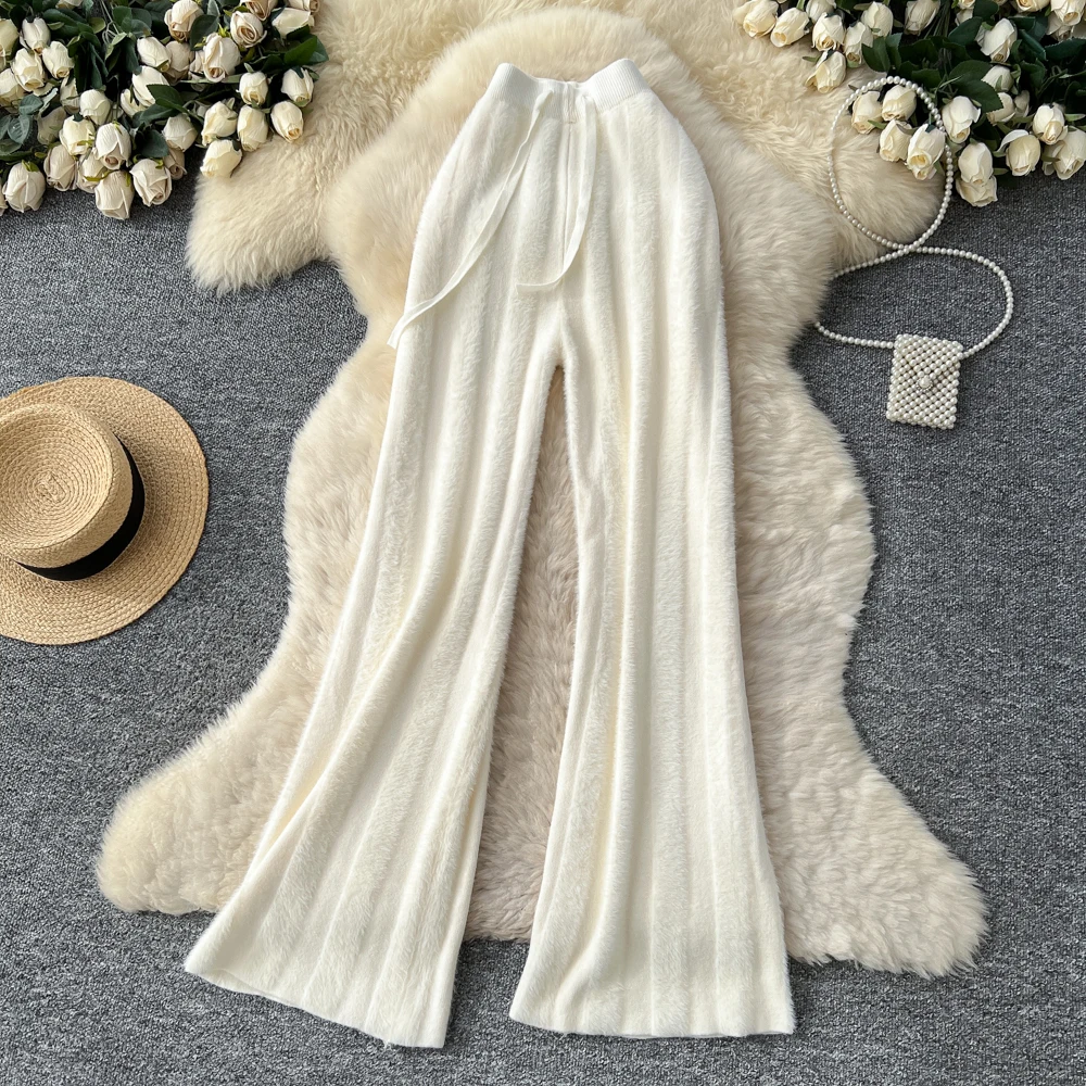 Clothland النساء الحلو مخطط الصوف المرقعة السراويل الرباط مرونة الخصر الإناث عادية واسعة الساق بنطلون KA514 #5