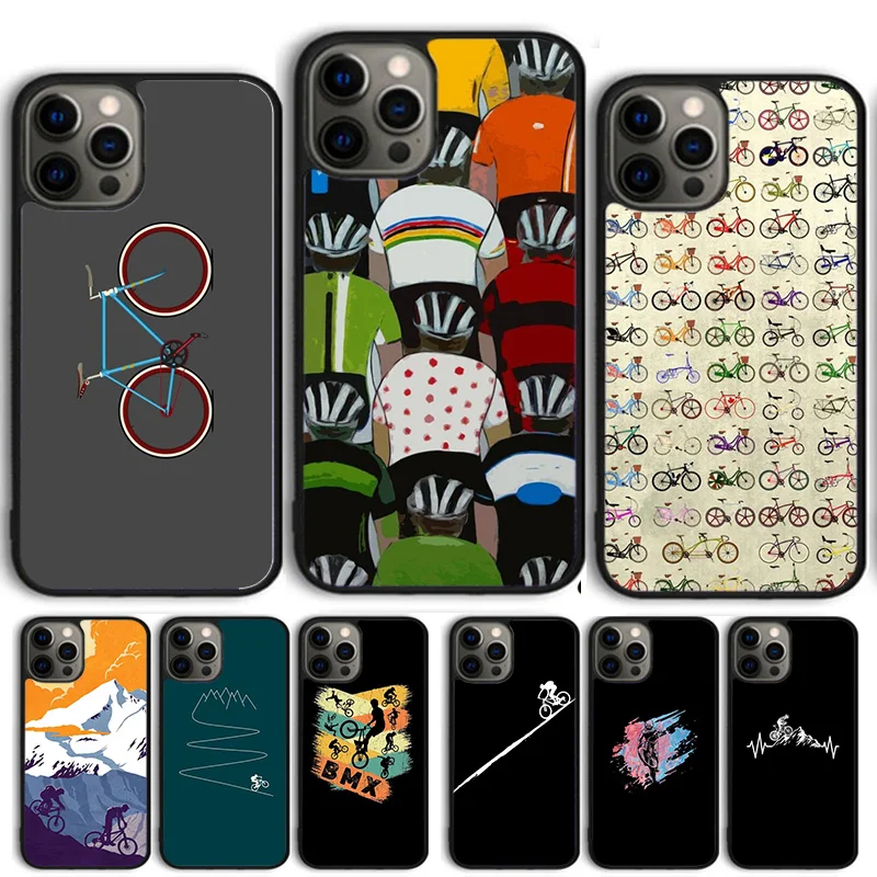 Mountain Bike Cyclist Cycling Phone Case Cover For iPhone 15 16 14 13 12 Pro Max mini 11 Pro Max XS XR Plus Coque