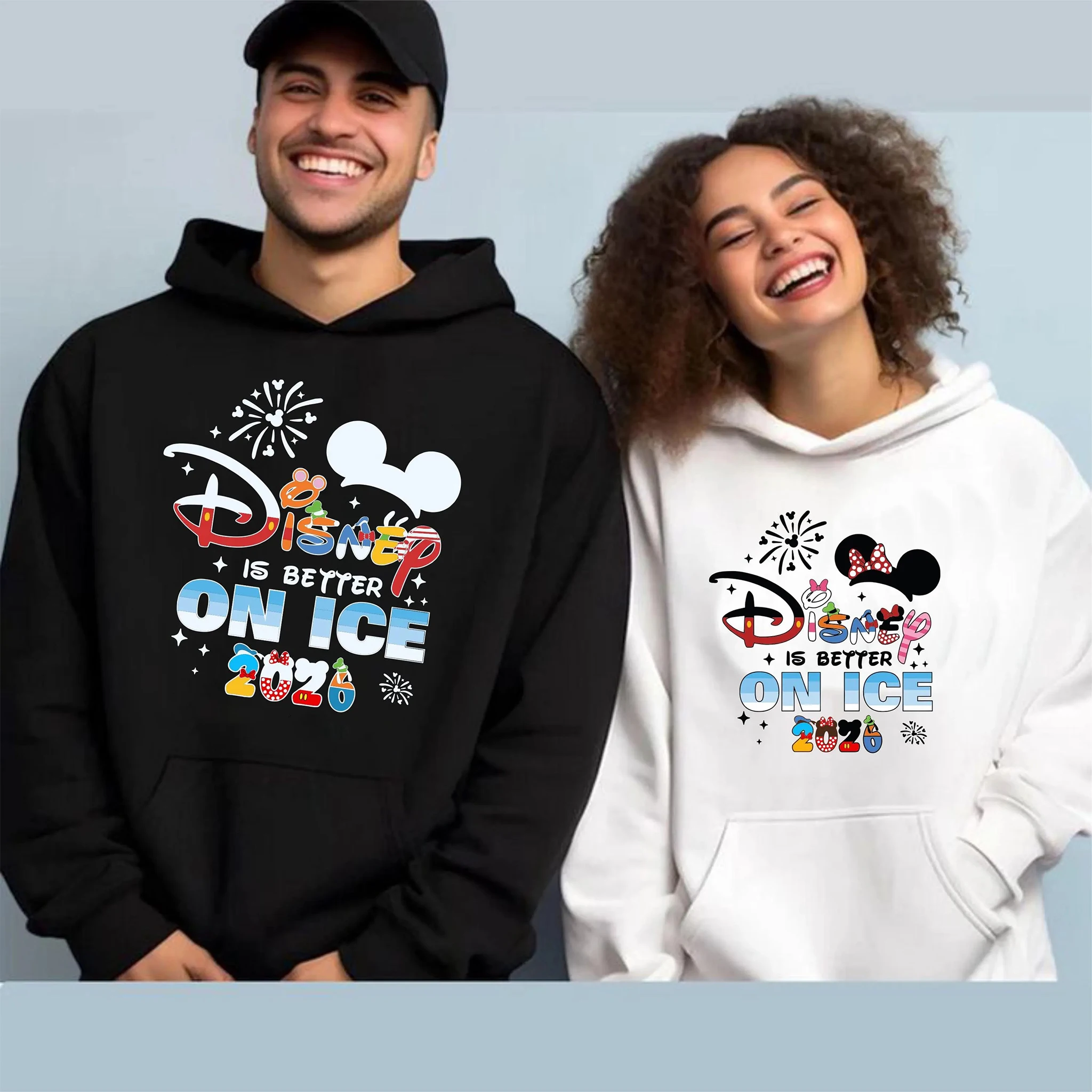 عرض ساخن 2026 سويت شيرت قطني بقلنسوة مطبوع عليه ديزني، بلوزة برسومات شتوية دافئة، هدية مثالية للنساء/الرجال/الأطفال، ملابس عائلية #1