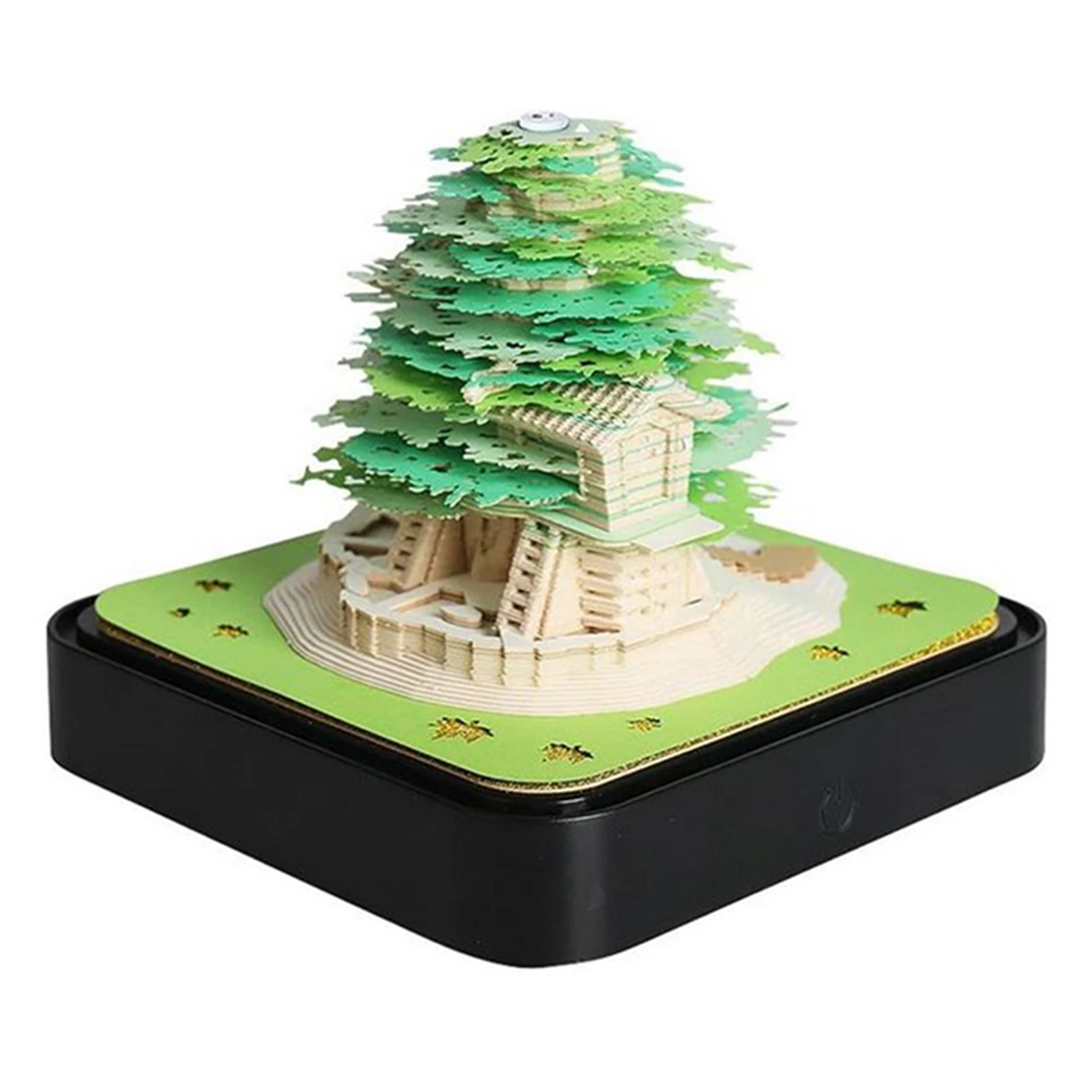 Fashion 3D Tree House Notepad Calendar Stylish Paper Carving Arts Decor For Women Men Kids Boy Girl