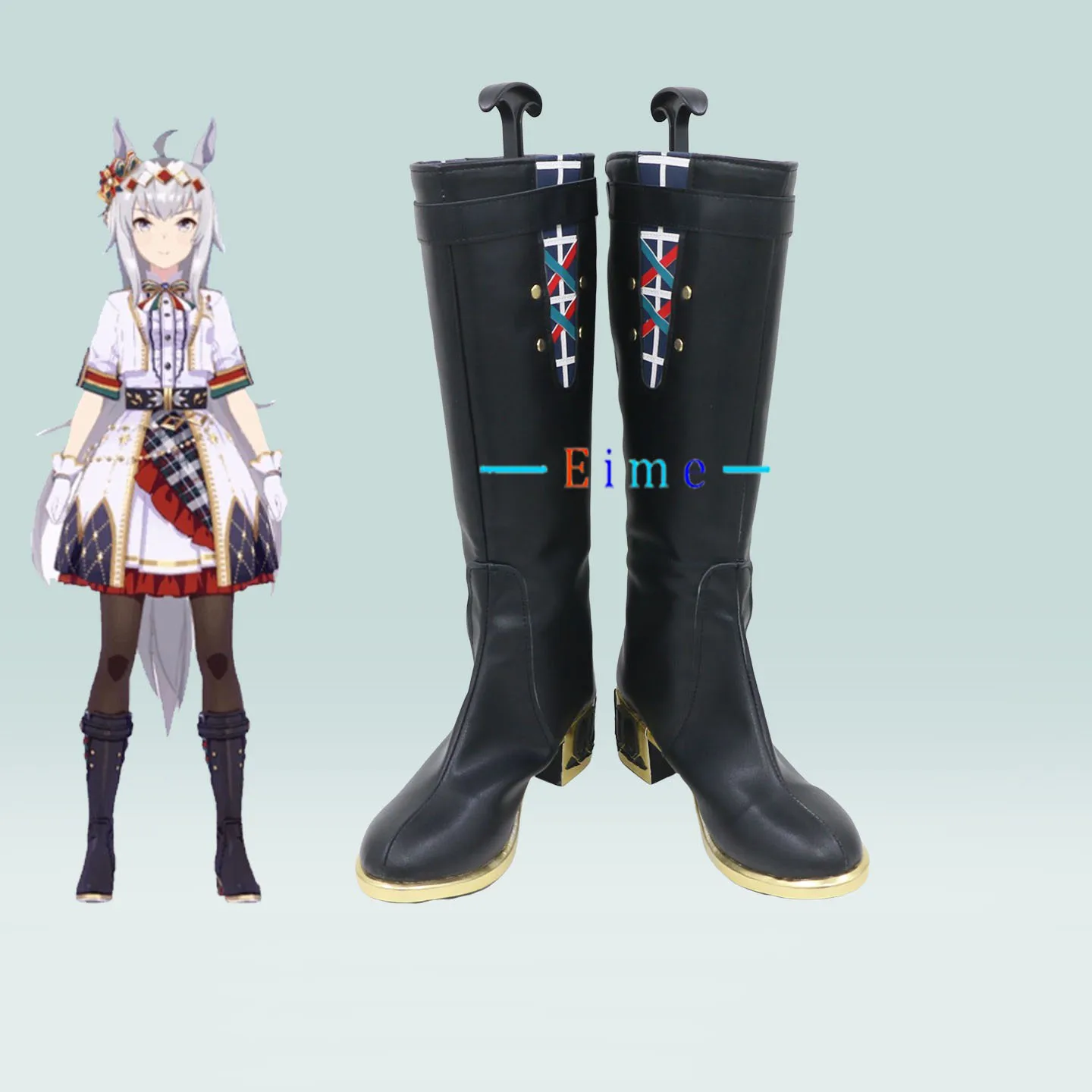 Spiel Pretty Derby Cosplay Schuhe Oguri Kappe Stiefel Halloween Karneval Stiefel Anime Zubehör Requisiten PU Leder Schuhe Nach Maß