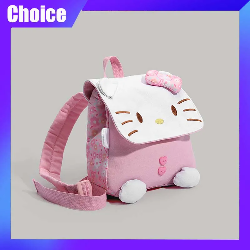 

KT Cat Kids Backpack Hellokitty Cartoon Cute Pink Backpack Kawaii Student Bag Anime Casual Outdoor Travel Bag Children Girl Gift