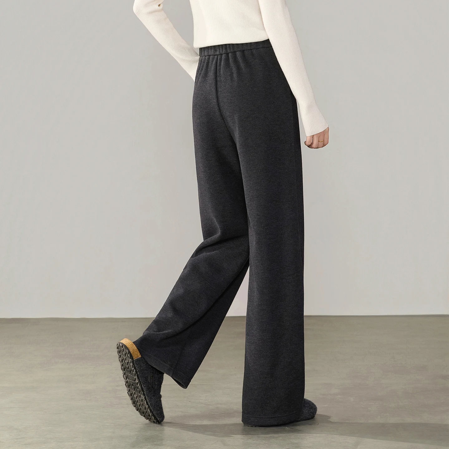SENTUBILA Women's Pants Cashmere Blend 2026 Autumn Winter Straight Leg Trousers Fleece‑Lined Warm Casual Woman Clothes 164KA8807