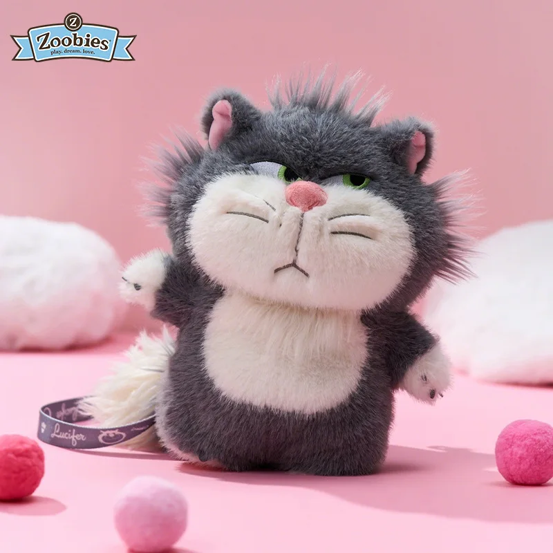 Zoobies Offizielle Disney Stitch & Lucifer Plüsch-Umhängetasche, 26 cm, niedliche gefüllte Puppen-Geldbörse für Mädchen, modisches Ausflugszubehör