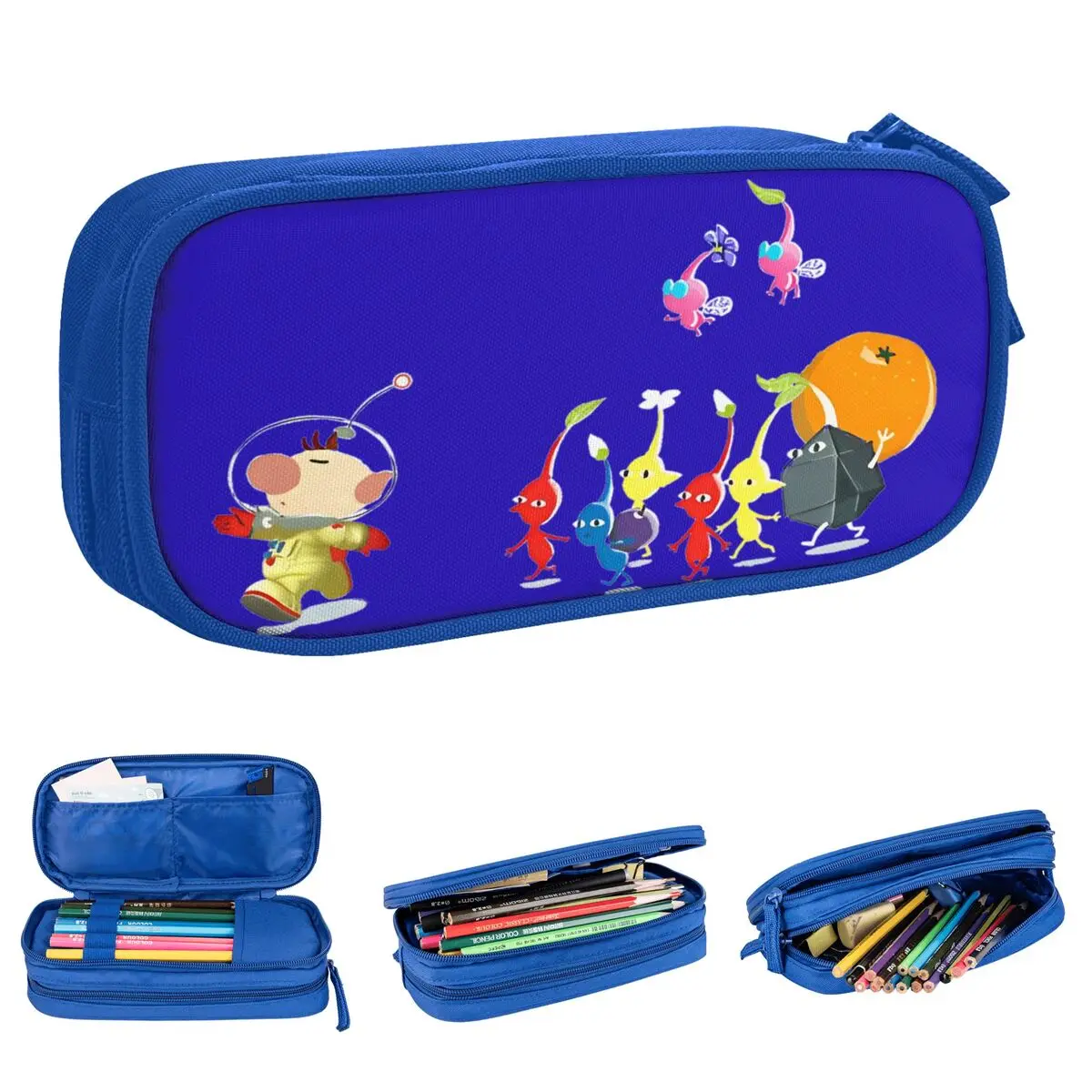 Cartoon Pikmin Pencil Cases Video Game Kids Pencil Box Pen Holder for Girls Boys Big Capacity Bags Students School Stationery