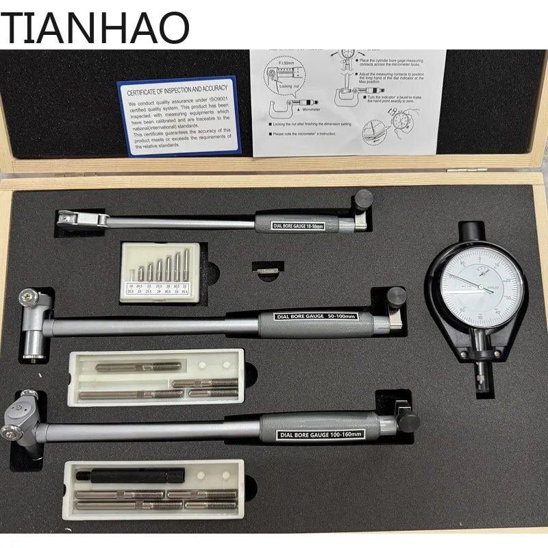 High Precision Inside Micrometer Set 3 Pieces 18 to 160 mm Bore Gauge Kit for Cylinder Measurement Wholesale