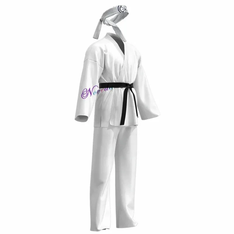 Anime Karate Kids KOF Cobra Kai Cosplay Costume Kid Child Aldult White Kimono Uniform Headband Halloween Party Suit Tracksuit