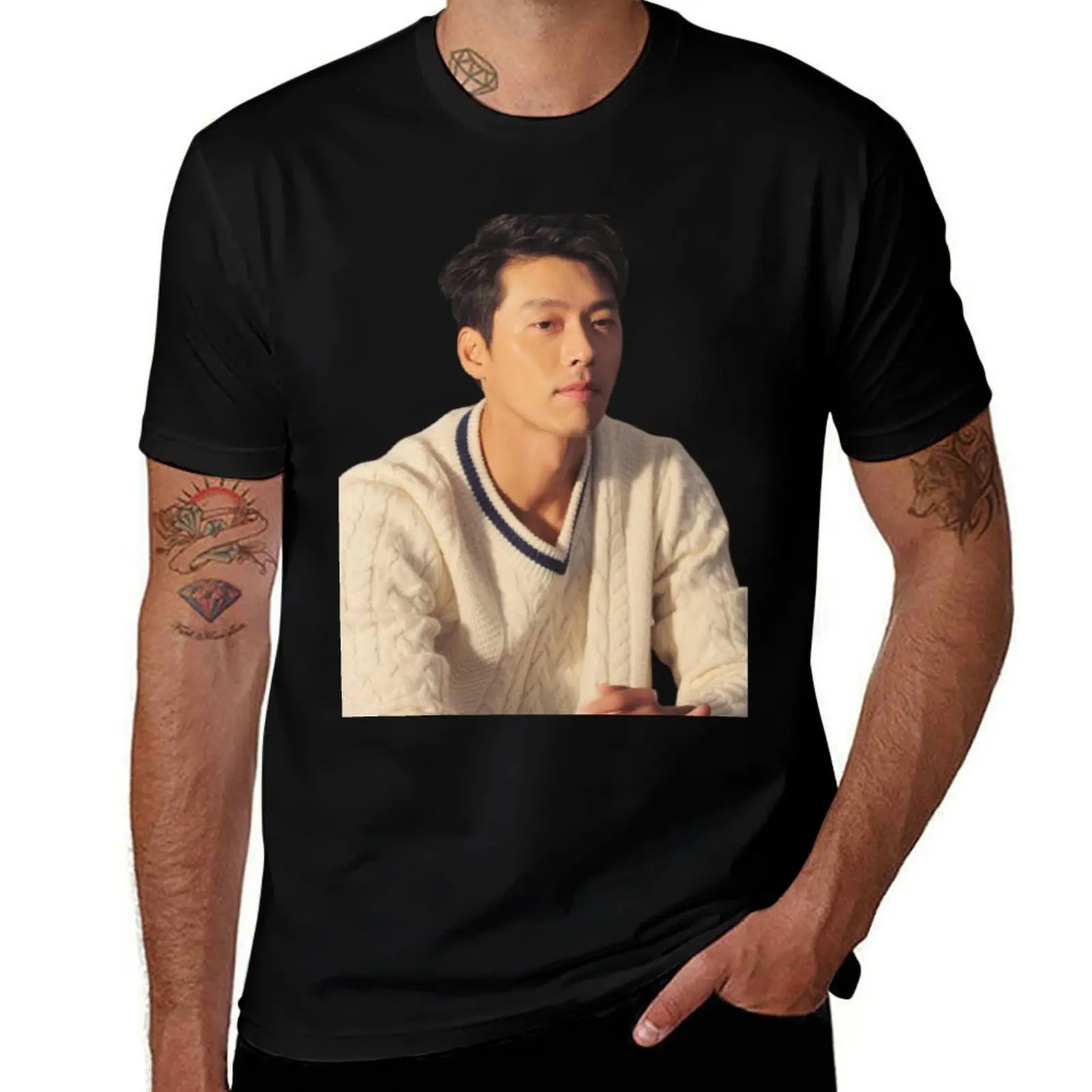 

Hyun Bin T-Shirt man t shirt graphic t shirts for man cotton funny printed t shirts for man T-shirt