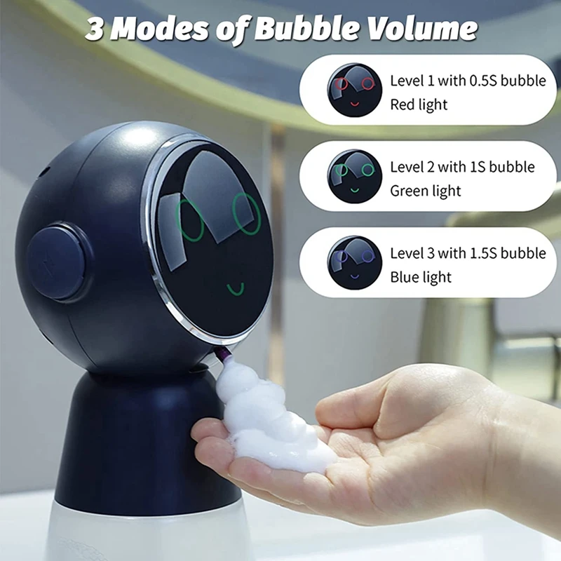 Kids Soap Dispenser, Automatic Soap Dispenser 320Ml, Rechargeable Robot Touchless Hand Foam Soap Dispenser