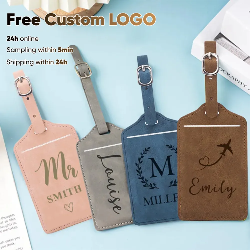 Gita Free Custom Leather Luggage Tag Soft Suitcase Checked Information Tag Backpack Tags Boarding Pass