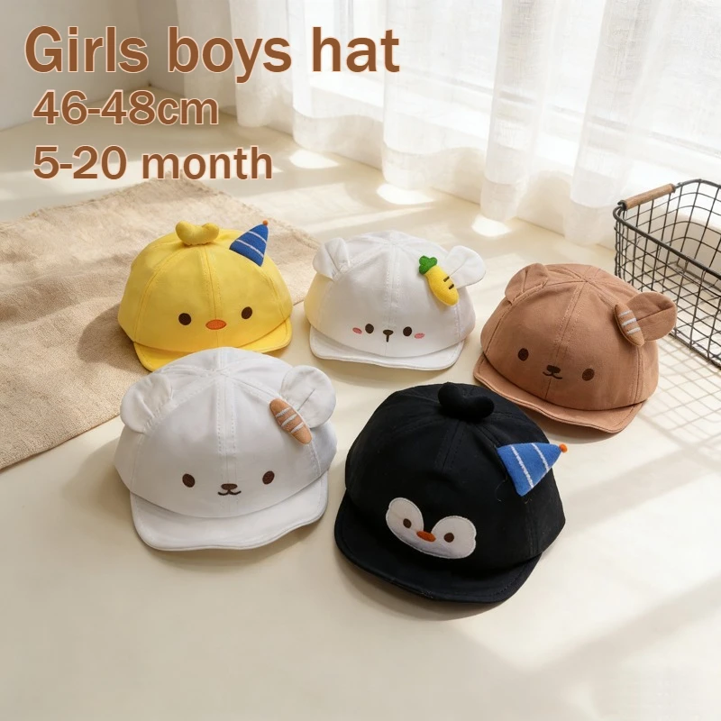 

Baby Cap 44-48cm 5-20 Month Spring Summer Thin Kids Boys Girls Cute Cartoon Snapback Cap Infant Sunscreen Baseball Hat