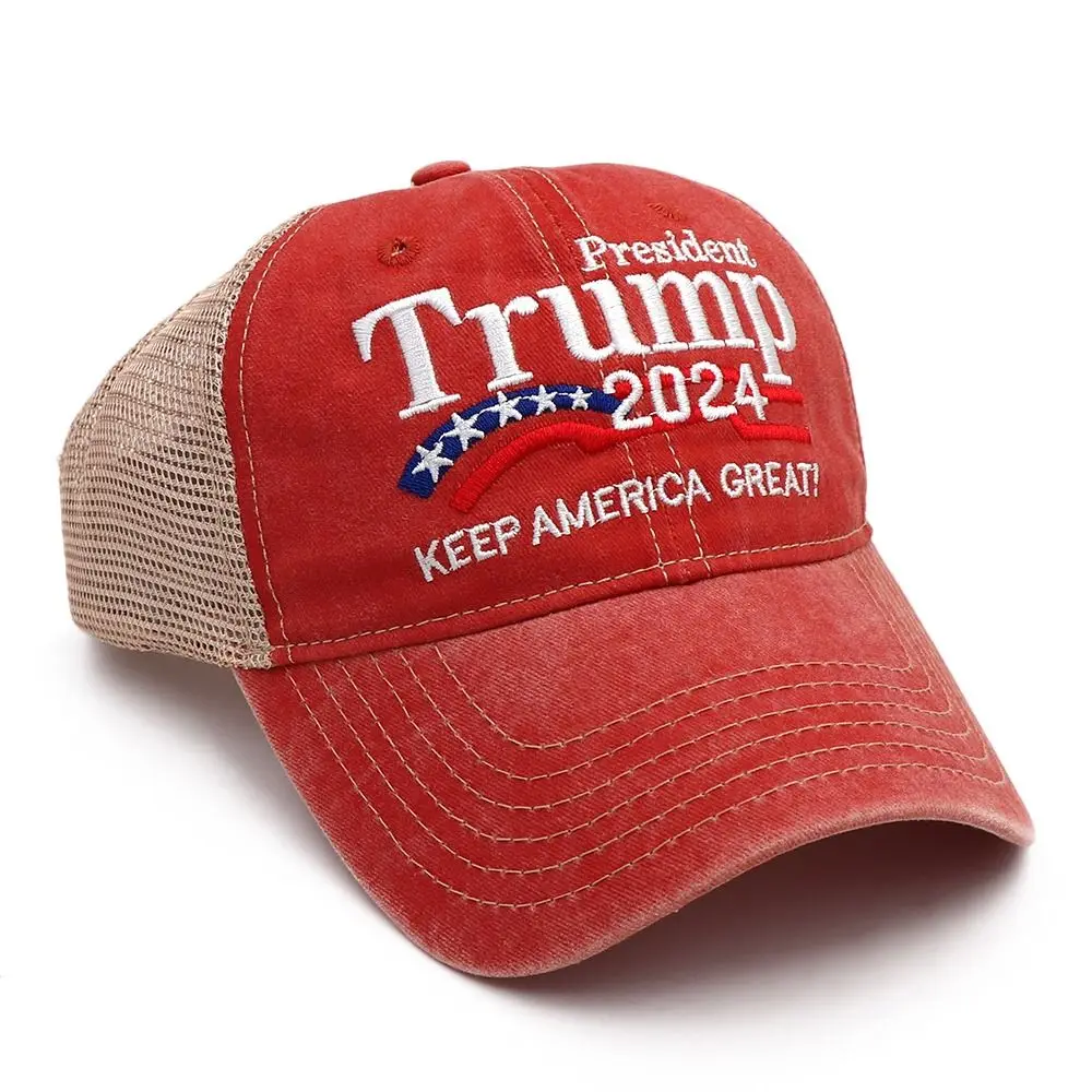 

2024 Embroidery American Presidential Baseball Hat Cool Adjustable Sun Cap Washed Breathable Sports Hat for Men and Women