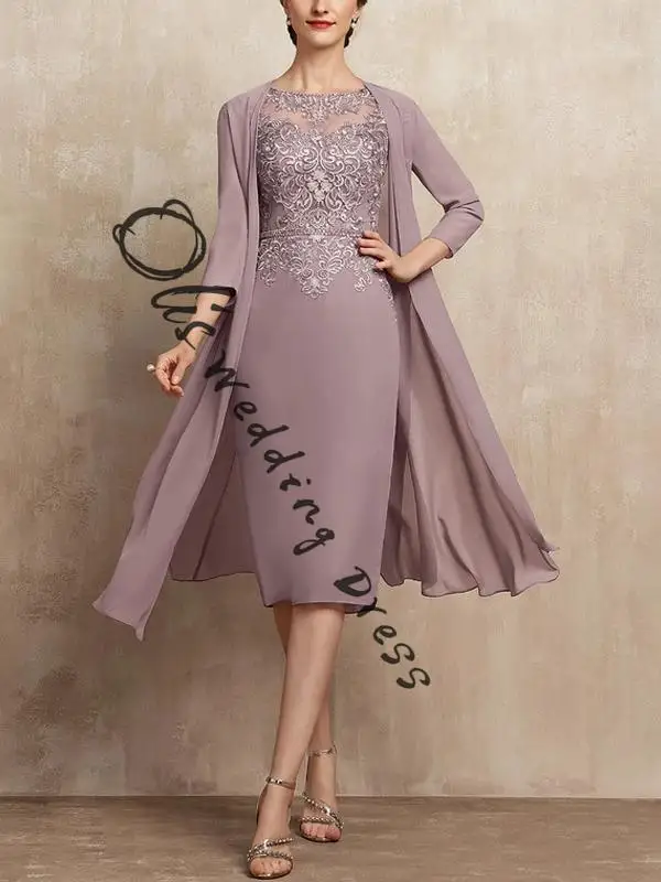 

Платье для матери невесты и жениха по индивидуальному заказу с шифоновой курткой и длинным рукавом, вечернее платье для свадебной вечеринки и выпускного вечера для женщин