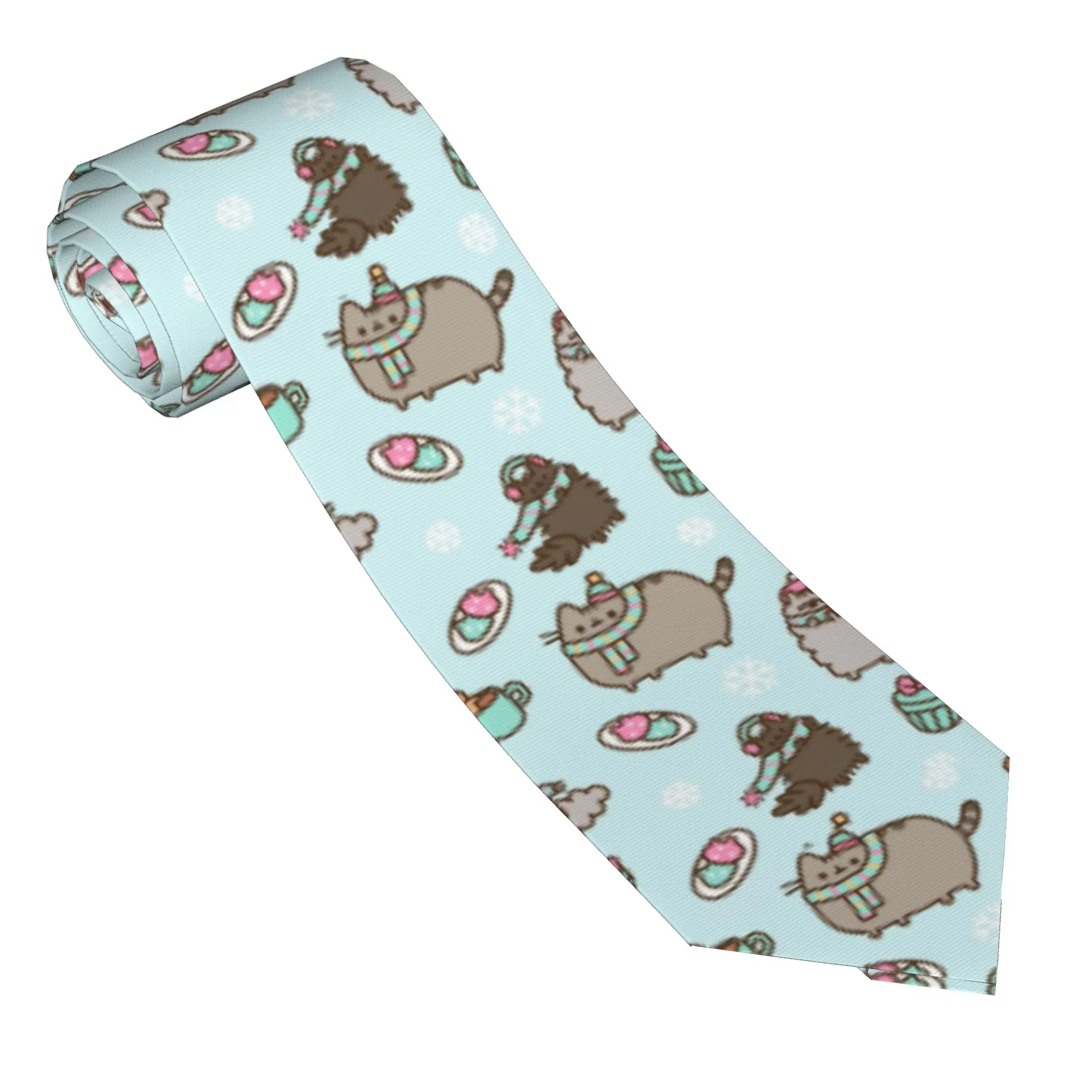 Cute P-Pusheencats Cat Unisex Necktie 8 cm Classic Neck Tie for Mens Suits Accessories Gravatas Wedding Accessories  Office