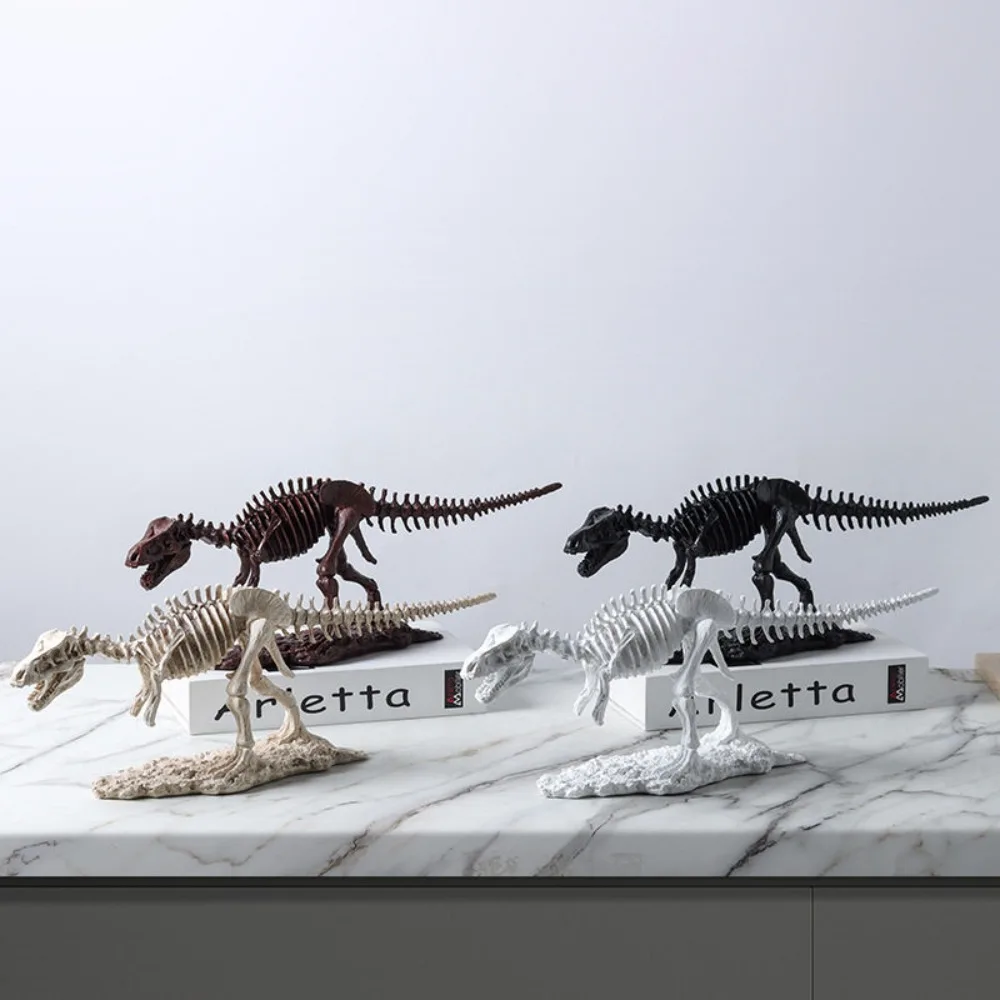 Nordic Resin Simulation Dinosaur Bully Ornaments Wang Lung Model Fossil Skeleton Creative Animal Ornaments Home Decorations