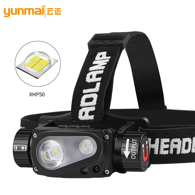 

21700 Battery XHP50 LED Sensor Headlamp - Magnetic Base Type-C Charging Work Headlight for Outdoor Jobs