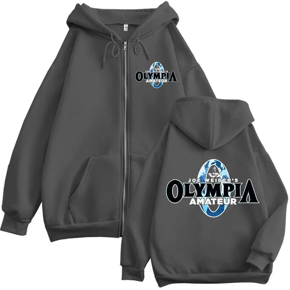 Olympia Fitness Gym Merch Zip Up Hoodies High Quality Fashion Long Sleeve Zipper Sweatshirts Men Women Casual Loose Pullovers