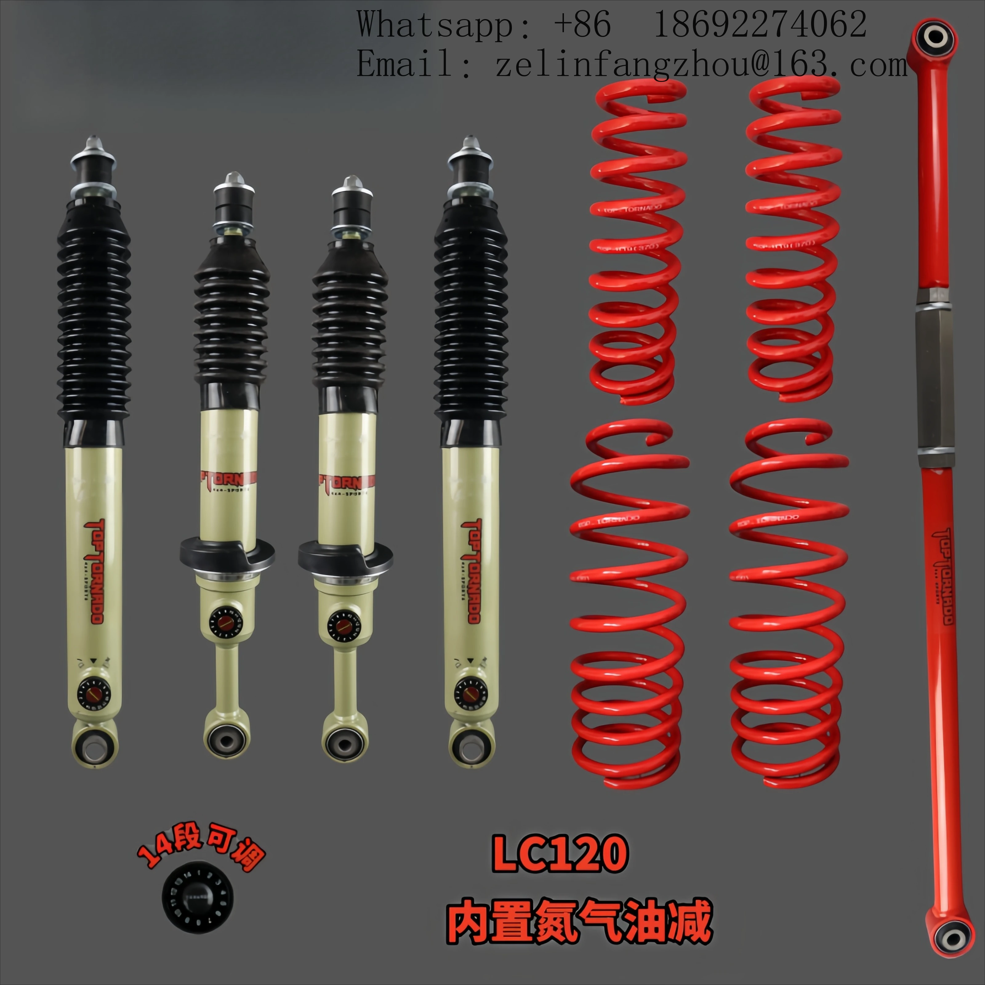 Off road suspension lift kit shock absorber coil spring lift suspension kit suitable for LC120/150/FJ/4runner