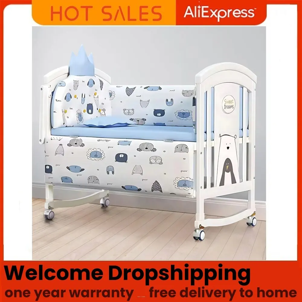 High Quality Baby bed for 0-12 years,most popular multi-functional baby crib,movable baby bassinet with soft mattress and quilt