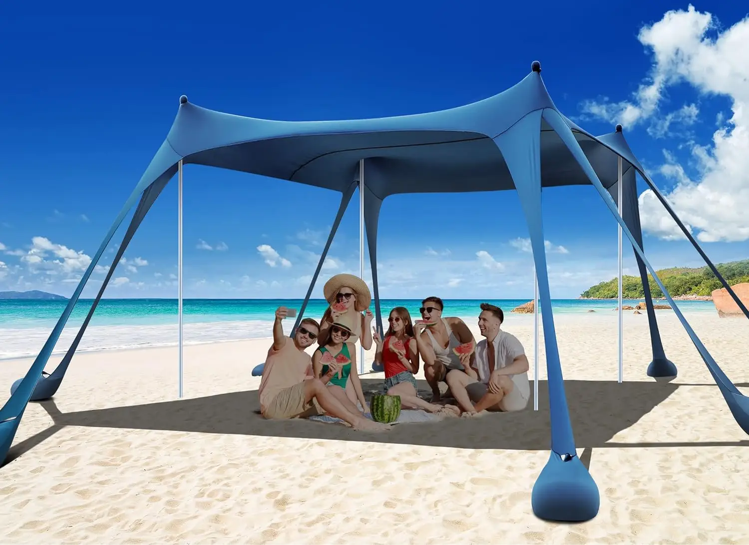 

Osoeri Beach Tent, Camping Sun Shelter UPF50+ with 8 Sandbags, Sand Shovels, Ground Pegs & Stability Poles, Outdoor Shade Beach