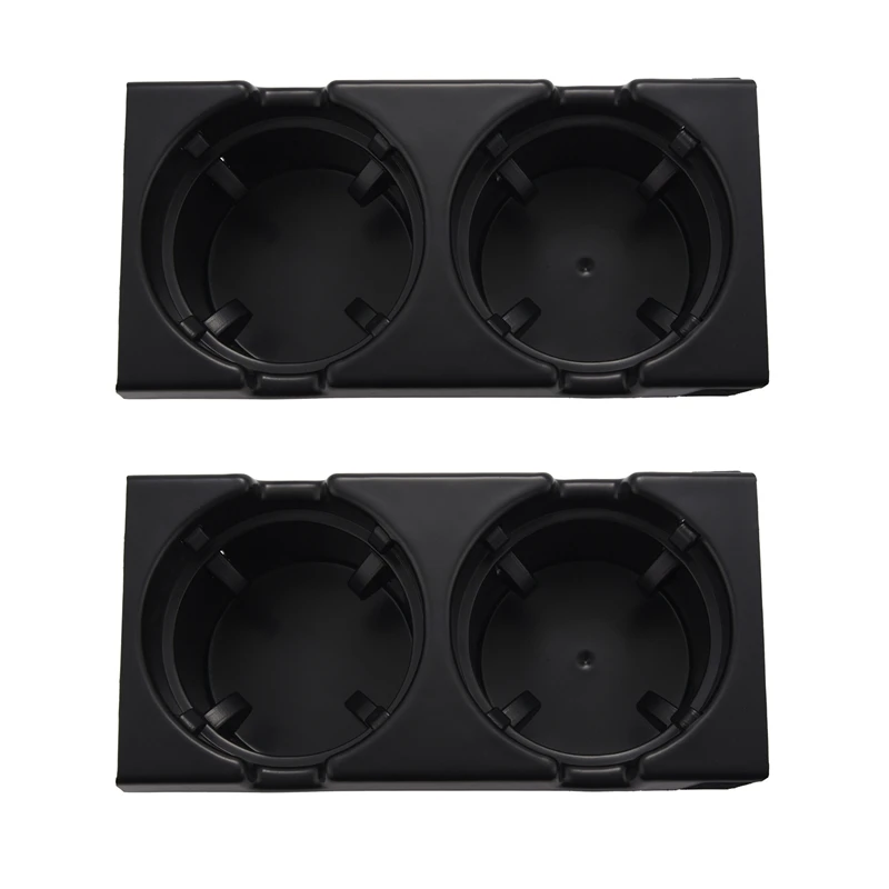 2X Car Center Console Water Cup Holder Bottle Holder Coin Tray For Bmw 3 Series E46 318I 320I 98-06 51168217953 Black