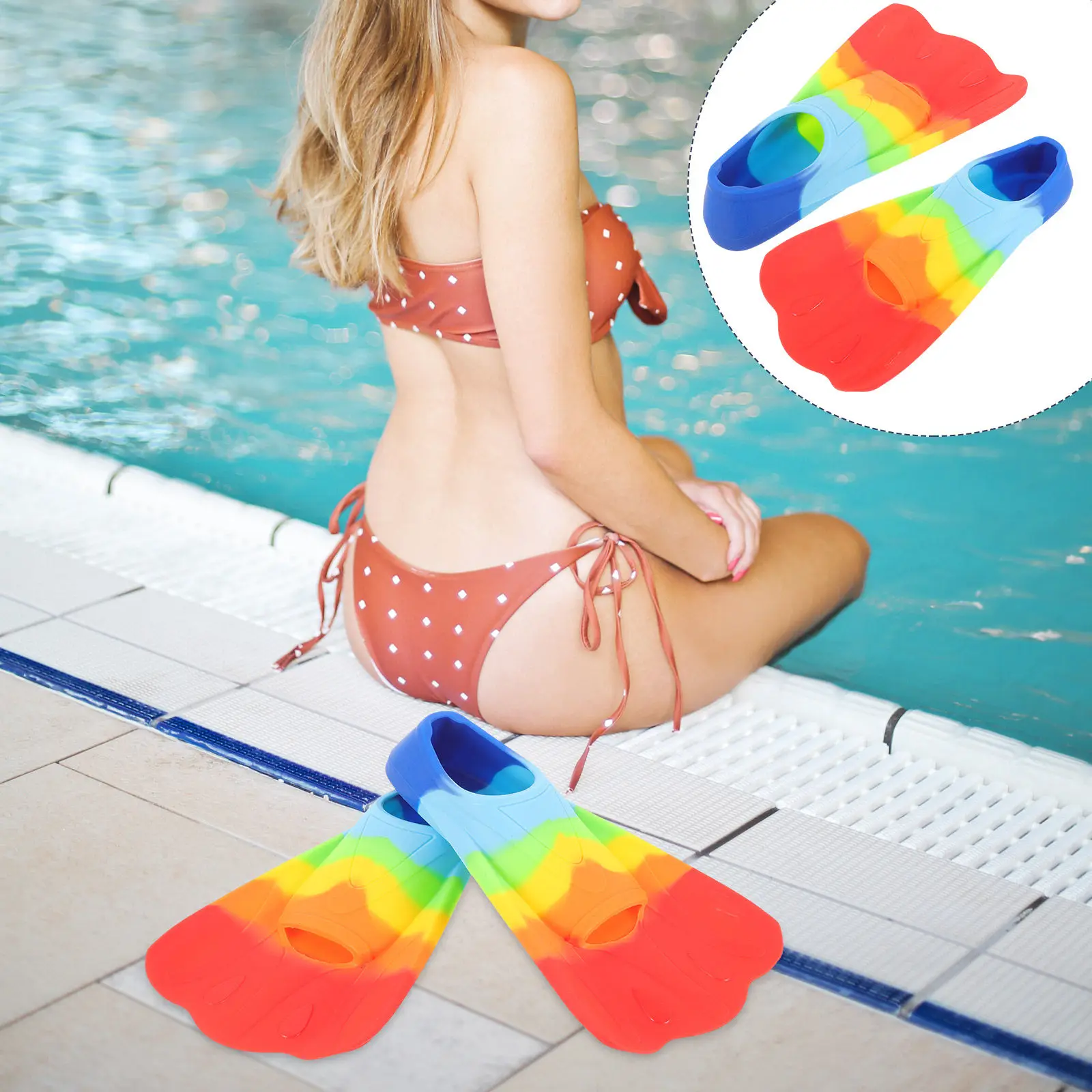 

Пара детских мягких гибких силиконовых ласт для снорклинга, плавания и дайвинга, с нескользящей подошвой, удобные, легко надеваются