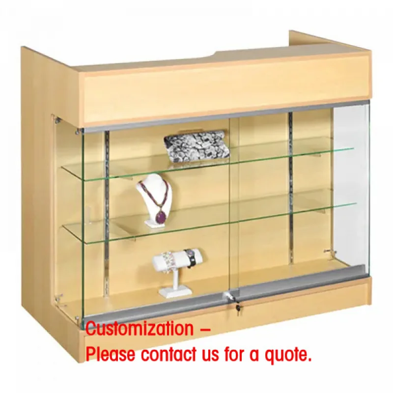 custom.HIKUYA Hot Selling MDF Cash Register Wrap Counter Stand Cash Register Counter with Locking Showcase