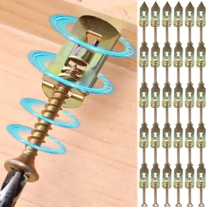 100/10pcs Self Drilling Expansion Screws Drywall Anchors with Screws Heavy Duty Zinc Plated Metal for Photo Frames Wall Shelves