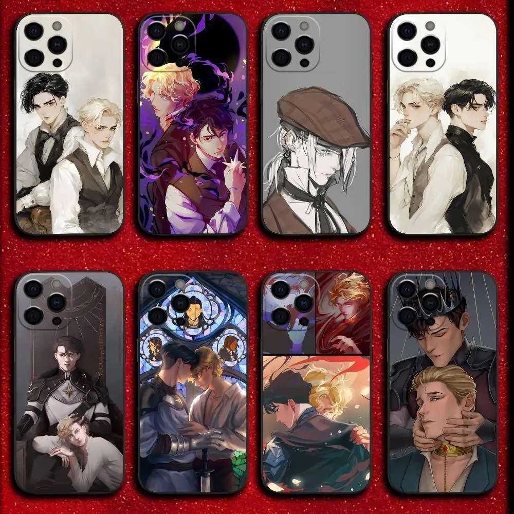 حافظة هاتف Dark Novel Rise W-Will and J-James لهاتف iPhone 17,16,15,14,13,12,11,Pro,Max,Plus,E,SE4,Air,Mini Black Cover #1